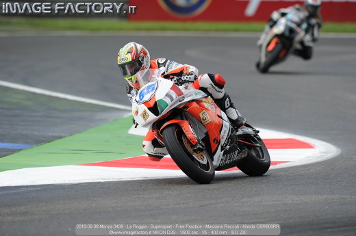 2010-05-08 Monza 0439 - La Roggia - Supersport - Free Practice - Massimo Roccoli - Honda CBR600RR
